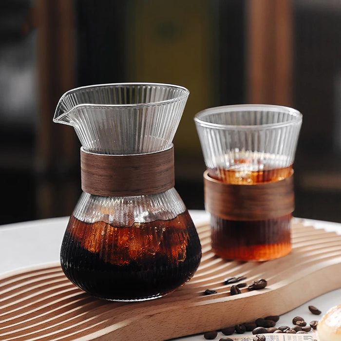 Pour-Over Coffee Maker (Glass + Stainless Filter)