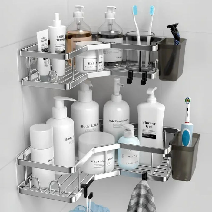 Adhesive Corner Shower Caddy (Stainless)