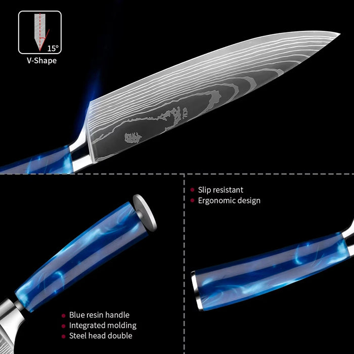 15-Piece Knife Set with Block & Sharpener