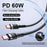 60W Braided USB-C to USB-C Cable