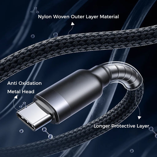 60W Braided USB-C to USB-C Cable
