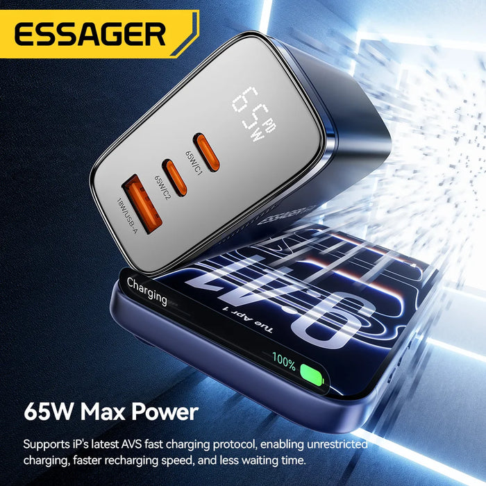 65W GaN Dual USB-C Wall Charger