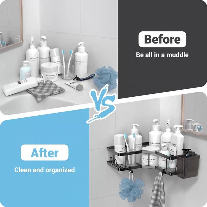 Adhesive Corner Shower Caddy (Stainless)