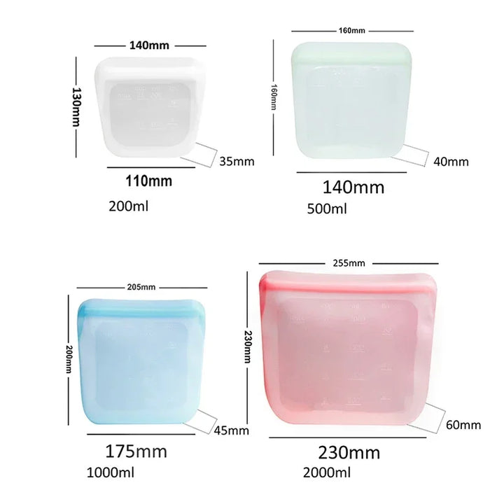 Reusable Silicone Food Storage Bags